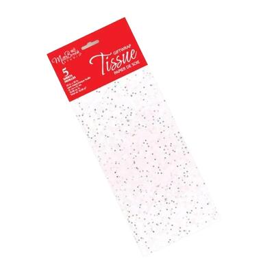 Mill Brook Giftwrap Tissue White With Sequins 5 Sheets: $3.00
