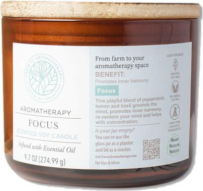 Aromatherapy Focus Scented Soy Candle 9.7oz
