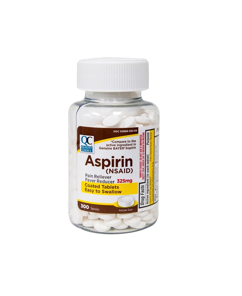 QC Aspirin Coated Tablets 325mg 300ct: $7.00