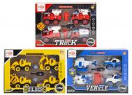3 Assorted 7pc Take Apart Work Vehicles: $65.00