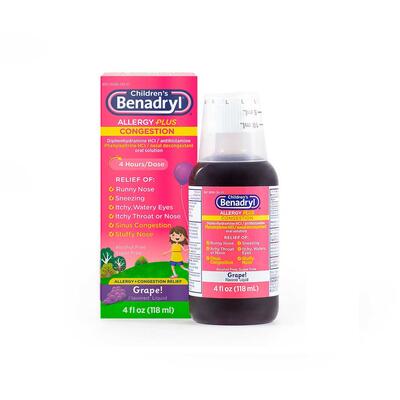 Children's Benadryl Allergy Plus Congestion Relief 4oz