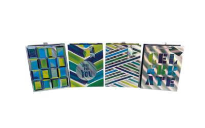 Paper Bag Metallic Blues Large Assorted 1 count