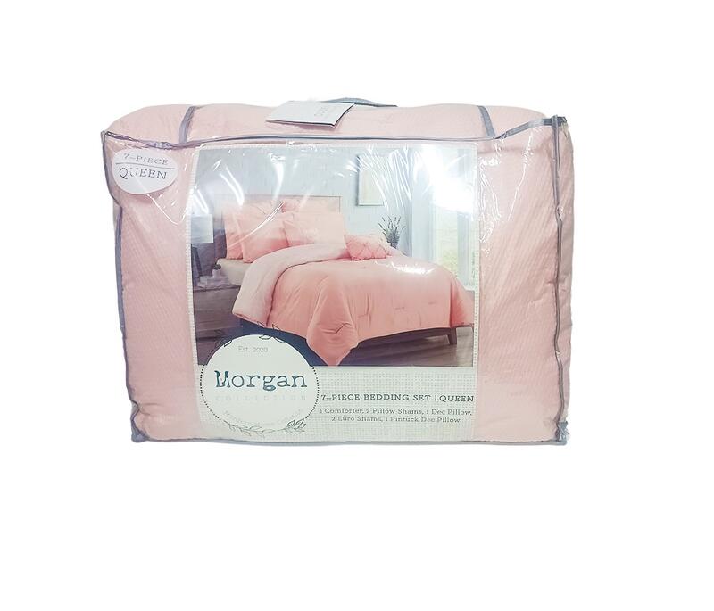 Morgan Collection Bedding Set Pink Queen 7 pieces