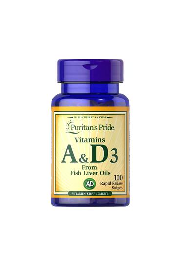 Puritan Pride Vitamin A&D3 Fish Liver Oil Soft Gel 100ct