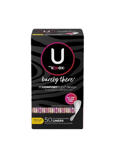 Kotex Barely There Panty Liners Regular 50 count