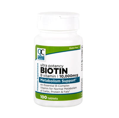 QC Biotin 10,000mcg 100ct: $31.00