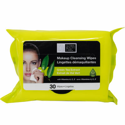 Global Beauty Care Makeup Wipes Green Tea Extract 30 count