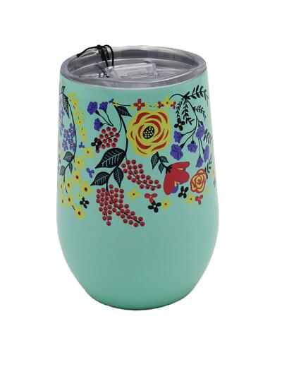 Floral Mint Double Wall Steamless Wine Cup 14oz