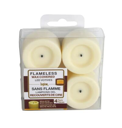 Inglow Flameless Wax Covered Candles 4pk: $10.00