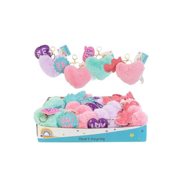 Valentine Plush Heart Keyring Assorted 1 count