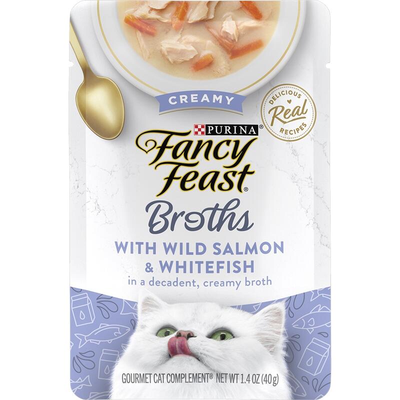 Fancy Feast Broths With Wide Salmon And Whitefish 1.4oz