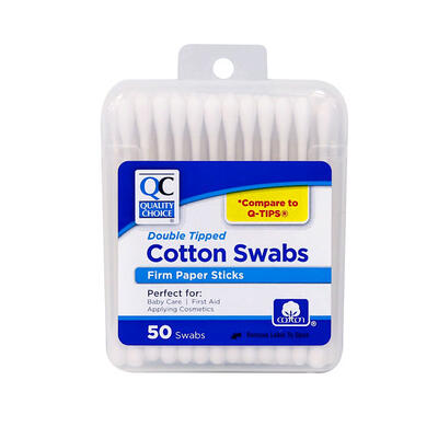QC Double Tipped Cotton Swabs Firm Paper Sticks 50 swabs: $10.00