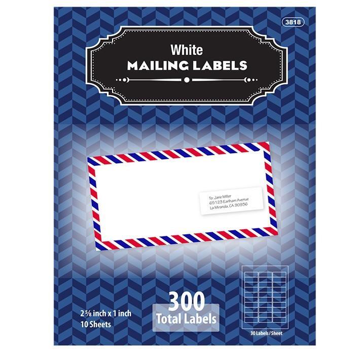 Bazic White Address Labels 1'' X 2 5/8