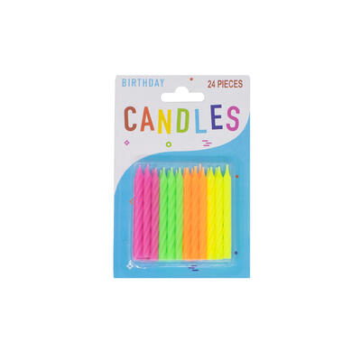 DNR Birthday Candles Neon Assorted 24 ct: $4.01