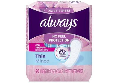 Always Thin Pantiliners Regular Clean Fresh Scent 20ct