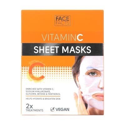 Face Facts Vitamin C Sheet Masks Treatments 2 pack