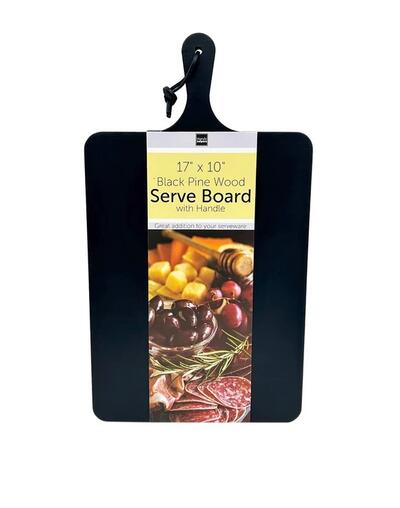 Black Pine Wood Serve Board With Handle 17x10 1 count: $50.00