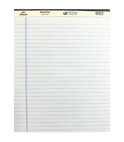 Scholar Ruled White Pad Ls 8x11