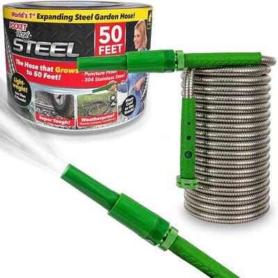 Pocket Hose Steel Garden Hose 50ft