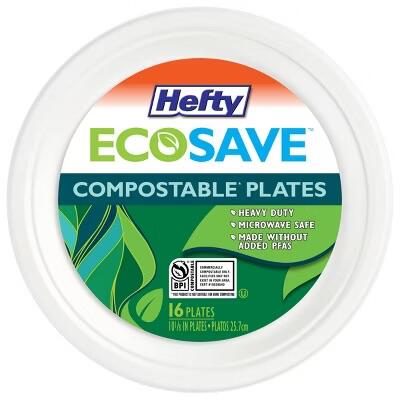 Hefty Ecosafe Heavy Duty Compostable Plate 16ct