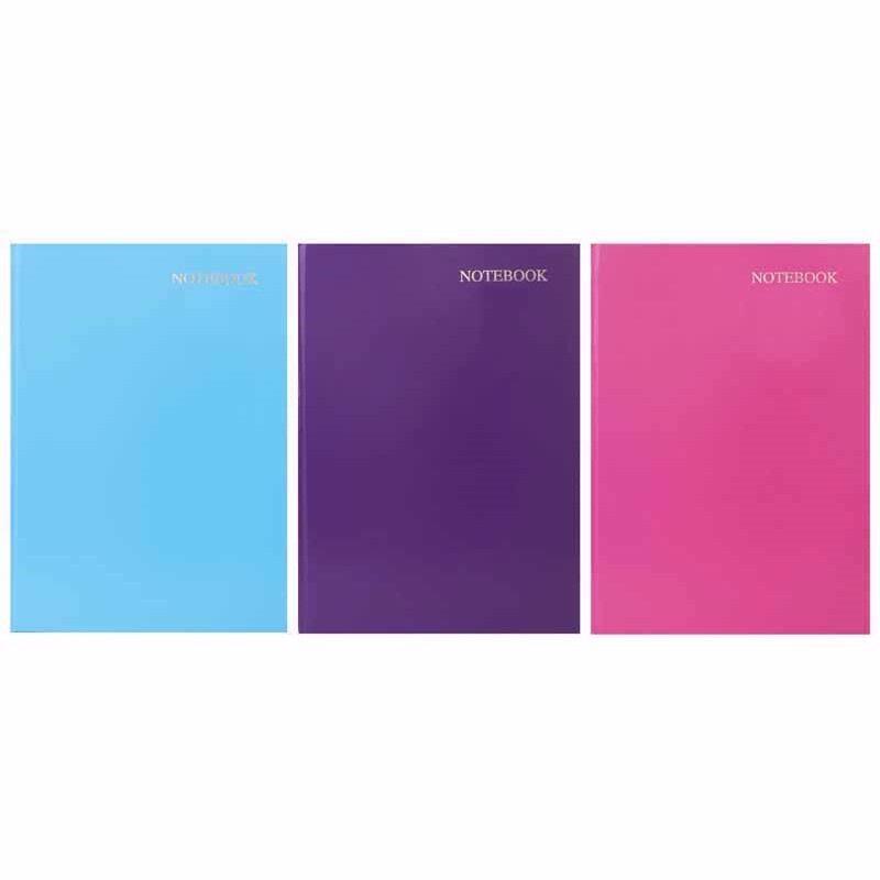 A4 Hardback Notebook Leatherette Pink/Purple/Blue