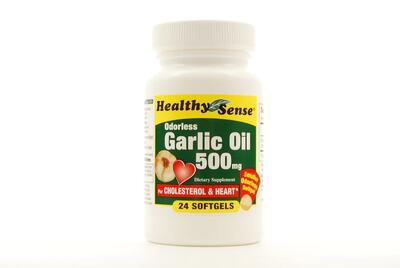 Healthy Sense Odorless Garlic Oil 500mg 24 Soft Gels: $6.75