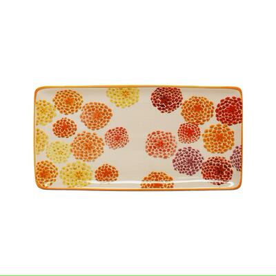 Heartland Hive Multicolor Flowers Rectangle Platter Ceramic