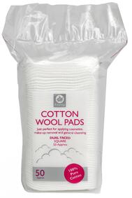 Fitzroy Cotton Wool Pads Dual Faced Square 50 count: $8.00