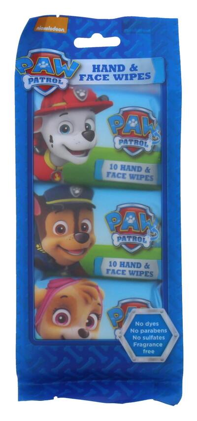 Paw Patrol Hand & Face Wipes 10ct 3pk