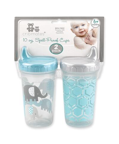 Cribmates Spill Proof Cups Blue 10oz 2 count: $15.00