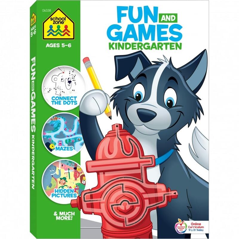 School Zone Fun And Games Kindergarten Workbook Ages 5 to 6 1 count