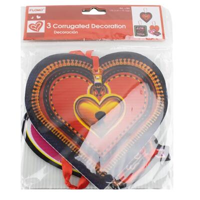 Corrogated Valentine Hanging Decoration 1 count