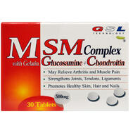MSM Complex with Gelatin Glucosamine + Chondroitin 500 mg 30ct: $10.00