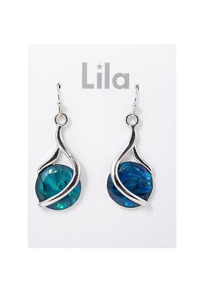 Lila Paua Shell Globe Earrings: $45.00