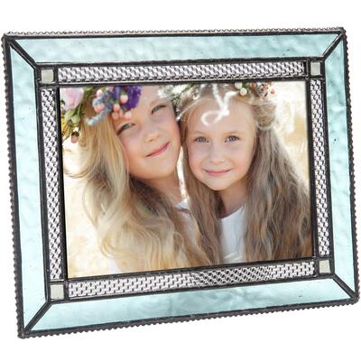 Turquoise Floral Glass Frame 6x4