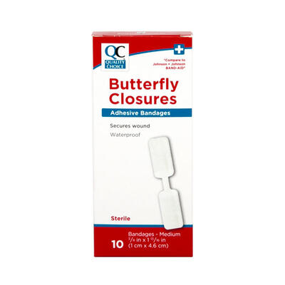 QC Butterly Closures Adhesive Bandages 1cm x 4.6cm 10ct
