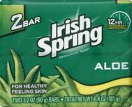 Irish Spring Deodorant Soap Aloe 2 Bars: $9.00