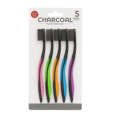  Charcoal Tooth Brush Medium 5pk