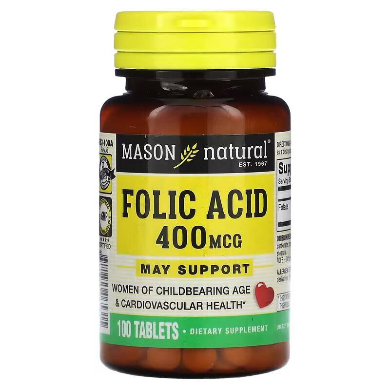 Mason Folic Acid 400mcg Tablets 100's