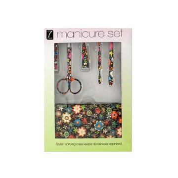 Manicure Set Stylish Floral Carry Case