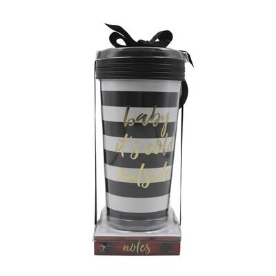 Plastic Travel Mug With Memo Pad