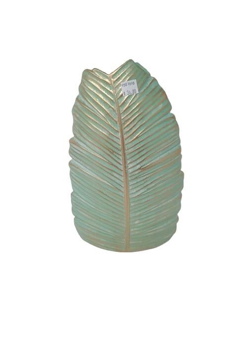 Leaf Vase Green & Gold 1 count