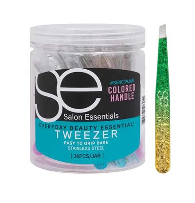 Salon Essentials Colored Handle Tweezer 1 count
