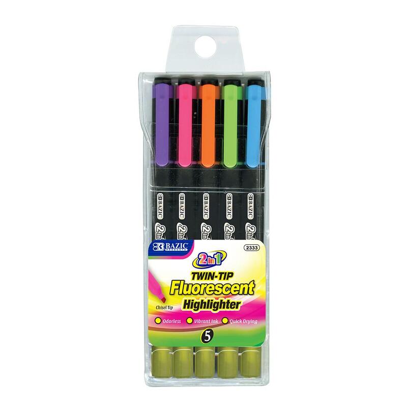 Double Tip Fluorescent Highlighters 5ct: $8.75