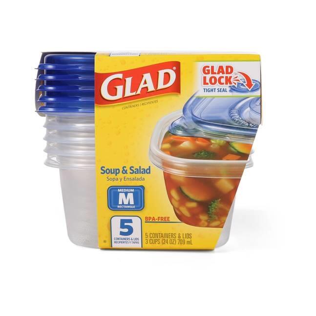 Soup/Salad Container Retangular 3ct 24oz