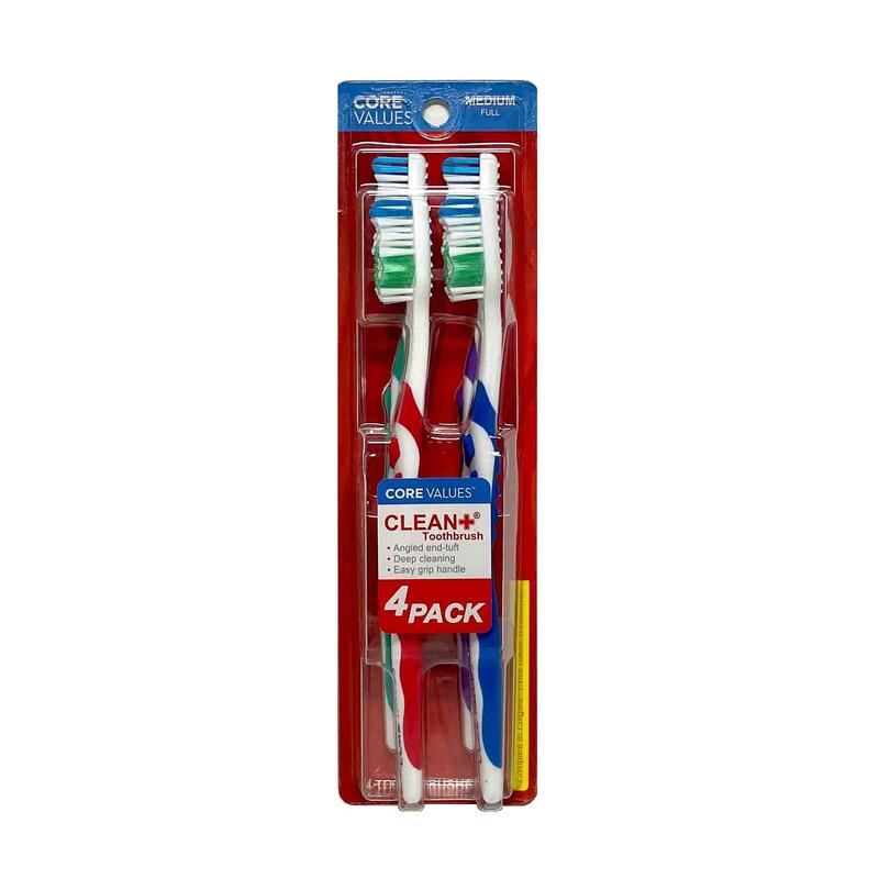 Core Values Clean+ Toothbrush Medium 4 pack: $7.00