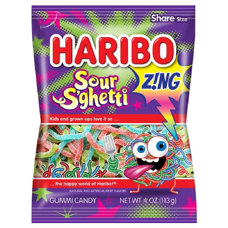 Haribo Sour Sghetti Gummi Candy 4oz