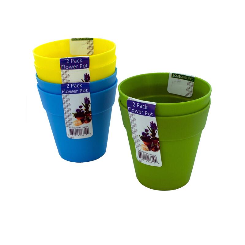 Plastic Flower Pots Assorted 2ct M&C Drugstore