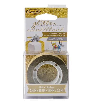 Seal It Glitter Gold Decorative Tape 3/4