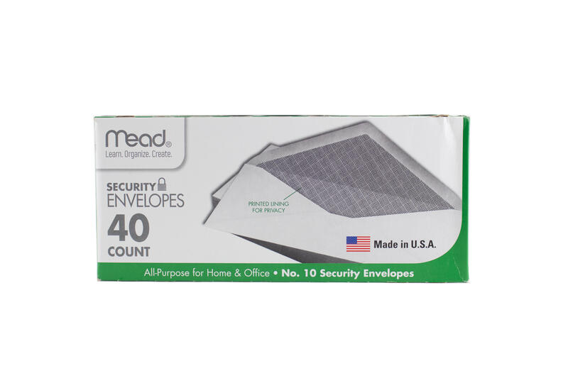 Mead Envelopes Sec Large 40 ct: $9.00
